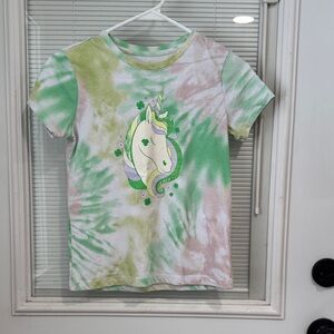 Wonder Nation Green and Pink Unicorn Tee